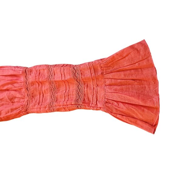 Free People Women Orange Dress 12 Whimsygoth, Boho Fall, Folk Festival Look - Picture 6 of 16